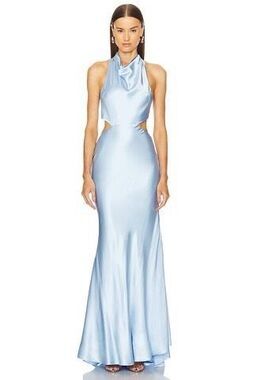 Michael Costello x REVOLVE Anya Gown in Baby Blue Size Medium $338